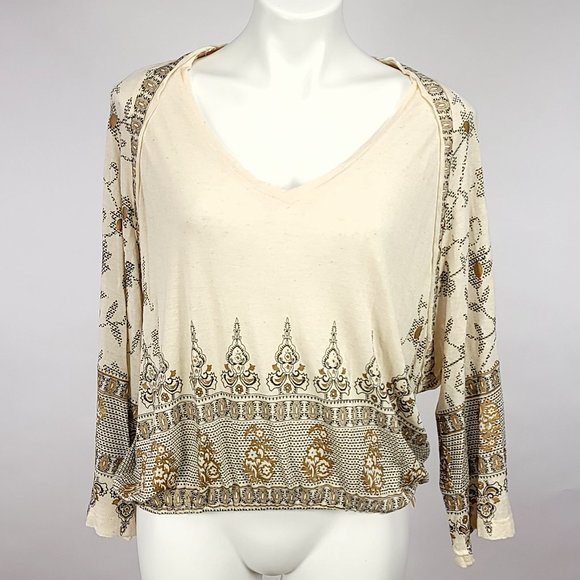 Free People Tops - Free People Women's Medallion Printed Dolman Long Sleeve Top